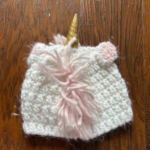 Target White Unicorn Hat with Gold Horn and Pink Accent